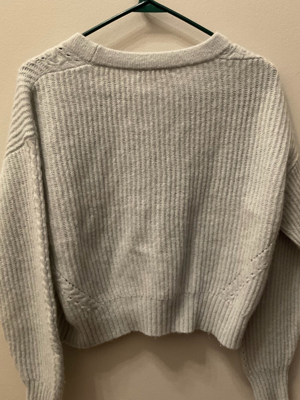 Marine Layer Light Blue Cable-Trim V-Neck Cardigan Size Small - Picture 3 of 3